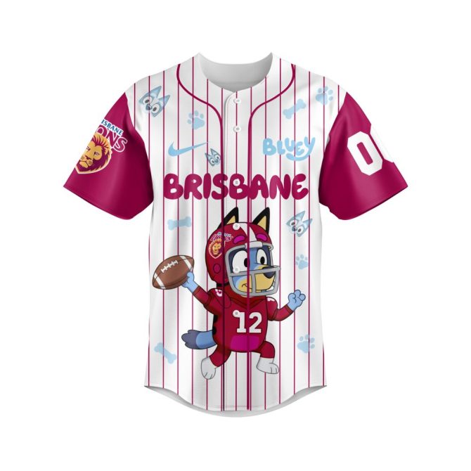 Custom Bluey Brisbane Lions Jersey - Kids Personalized Sports Shirt - Image 3
