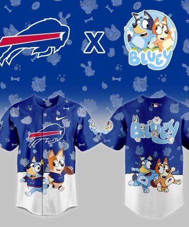 Limited Edition Buffalo Bills X Bluey Kids Jersey – Fun & Sporty Nfl Apparel!