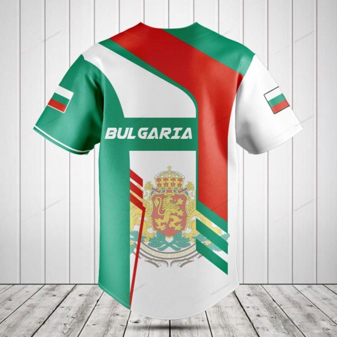 Custom Bulgaria Baseball Jersey - Personalized Name & Flag Design - Perfect Gift! - Image 2