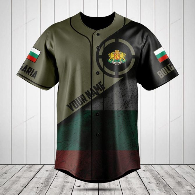 Customizable Bulgaria Flag Baseball Jersey - Personalized Sportswear For Fans