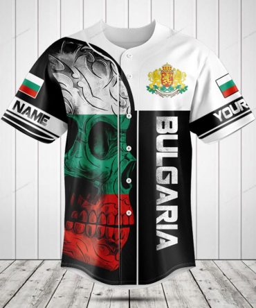 Custom Bulgaria Flag Baseball Jersey - Personalized Name & Number - Bold National Pride Design