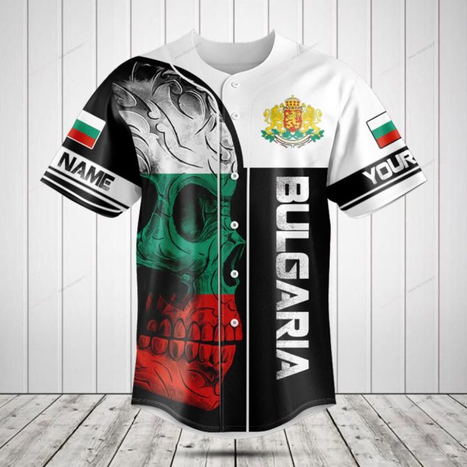 Custom Bulgaria Flag Baseball Jersey - Personalized Name & Number - Bold National Pride Design