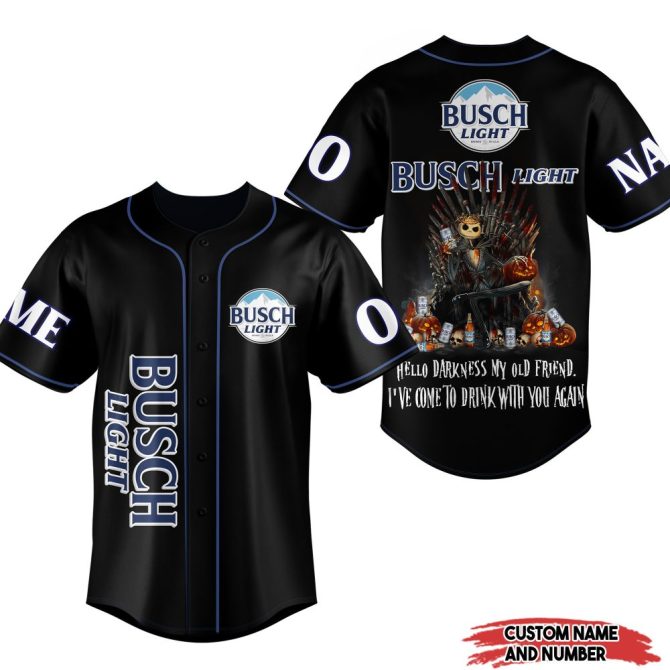 Custom Busch Light Baseball Jersey - Personalized Name & Number, Unique Gift For Beer Lovers