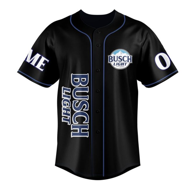 Custom Busch Light Baseball Jersey - Personalized Name & Number, Unique Gift For Beer Lovers - Image 2