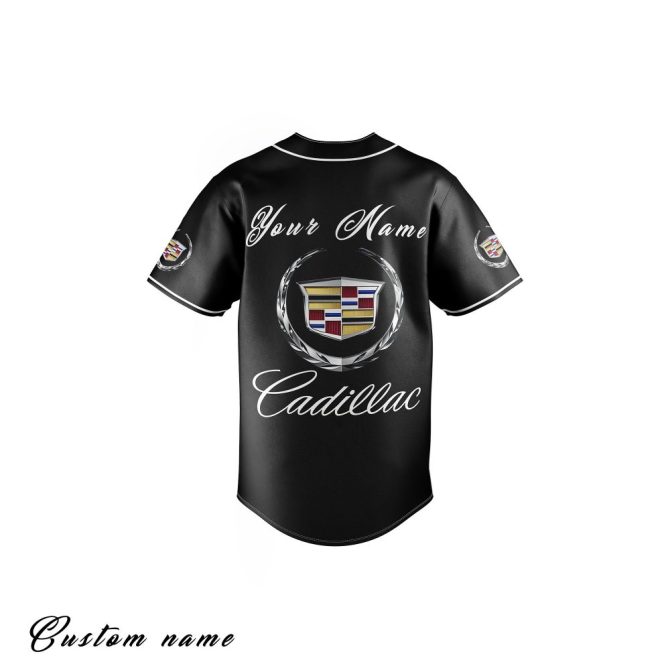 Customizable Black Cadillac Baseball Jersey - Personalized Name & Logo - Image 3