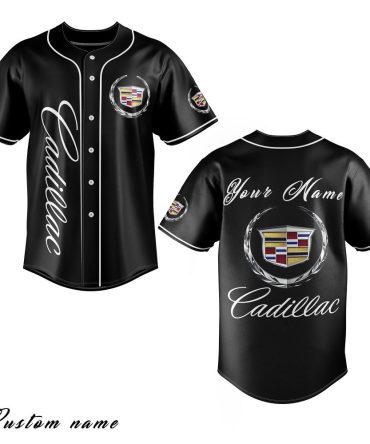 Customizable Black Cadillac Baseball Jersey - Personalized Name & Logo