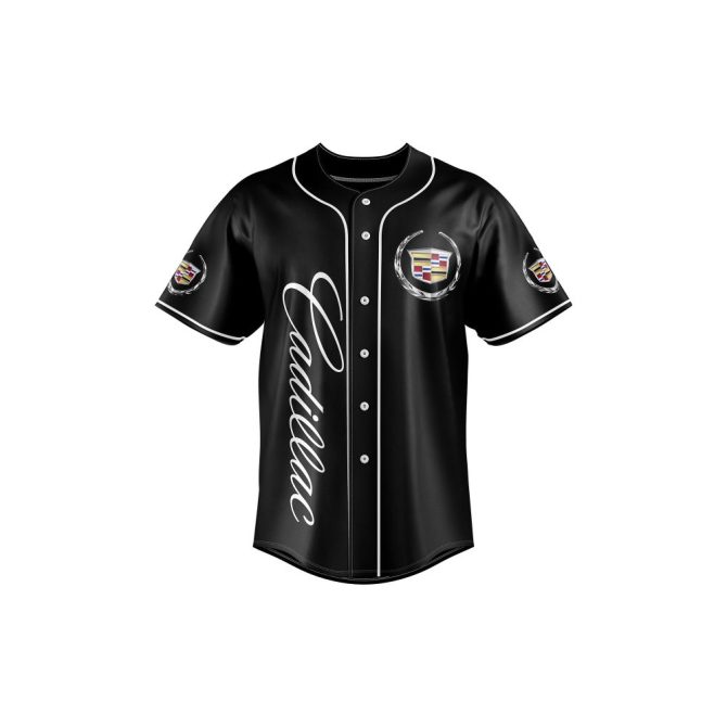 Customizable Black Cadillac Baseball Jersey - Personalized Name & Logo - Image 2