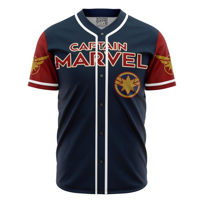 Captain Marvel Baseball Jersey – Unisex Superhero Fan Apparel – Premium Quality