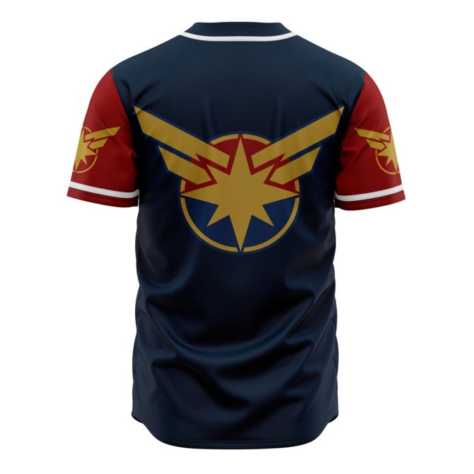 Captain Marvel Baseball Jersey – Unisex Superhero Fan Apparel – Premium Quality - Image 3