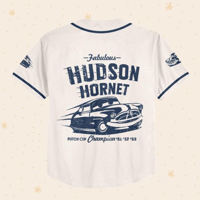 Custom Baseball Jersey For Kids/Youth/Adults – Personalize Name & Number, Vintage Hudson Hornet Design - Image 4