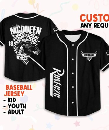 Custom Lightning Mcqueen Baseball Jersey - Kids, Youth & Adults - Personalize Now!