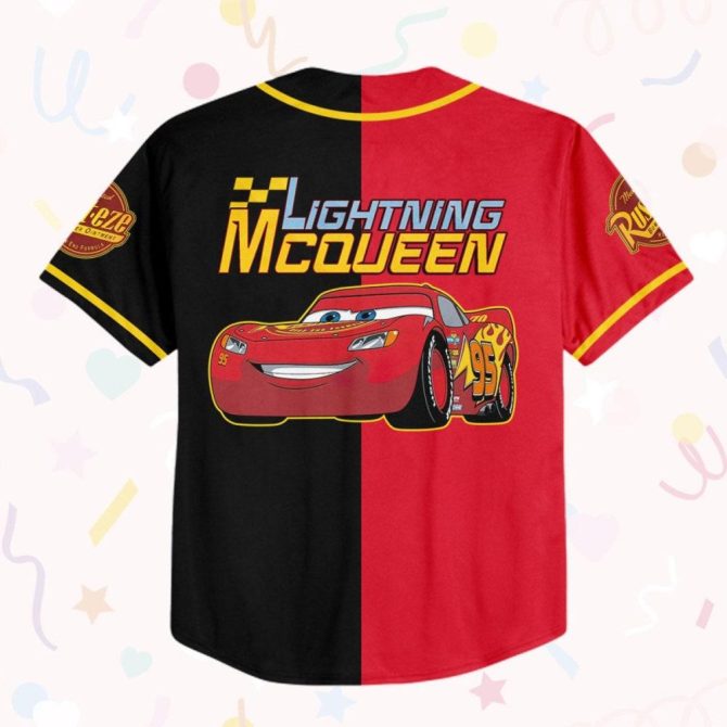 Custom Lightning Mcqueen Baseball Jersey For Kids, Youth & Adults - Personalized Name & Design - Image 4