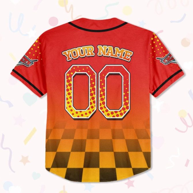 Custom Lightning Mcqueen Baseball Jersey For Kids, Youth & Adults – Personalize Yours Now! - Image 4