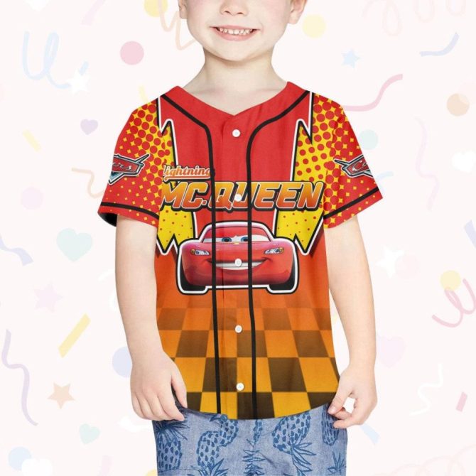 Custom Lightning Mcqueen Baseball Jersey For Kids, Youth & Adults – Personalize Yours Now! - Image 5