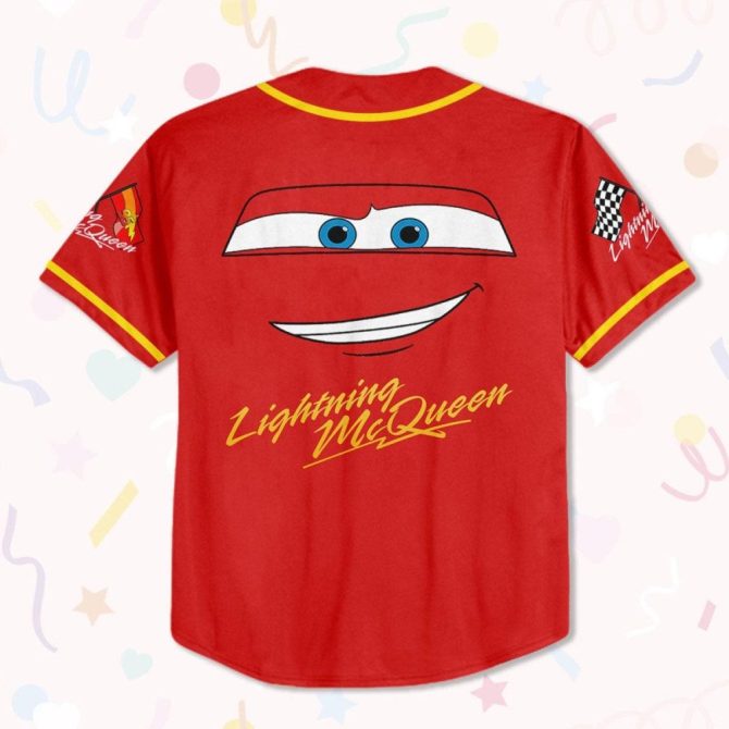 Custom Lightning Mcqueen Baseball Jersey - Kids, Youth, Adult Sizes - Personalize Your Name & Number! - Image 4