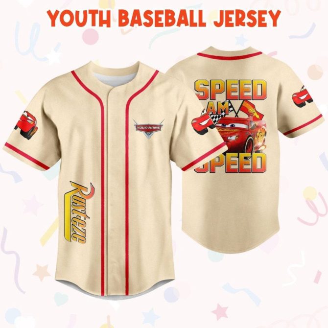 Customizable Kids/Adult Baseball Jersey - Speed Design, Perfect Gift For Racing Fans! - Image 6