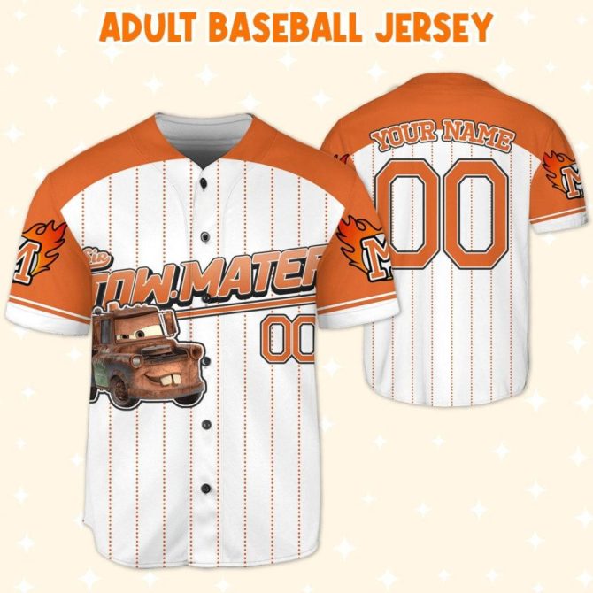 Custom Tow Mater Baseball Jersey - Personalized Name & Number For Kids/Youth/Adults - Image 6