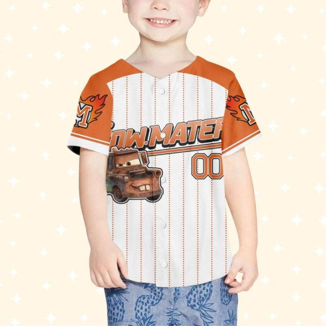 Custom Tow Mater Baseball Jersey - Personalized Name & Number For Kids/Youth/Adults - Image 5