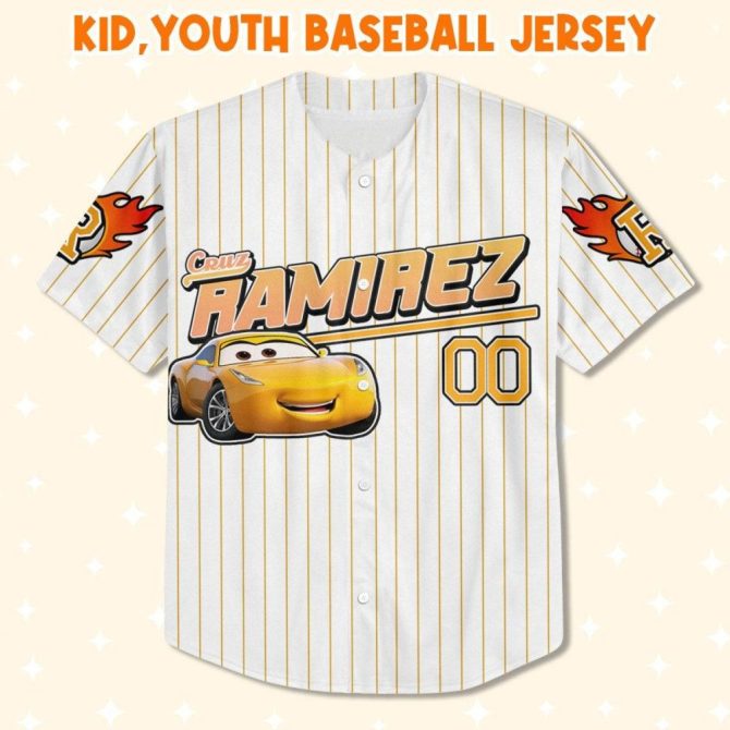 Custom Kids/Youth Baseball Jersey - Personalized Name & Car Design - Sizes Available! - Image 3