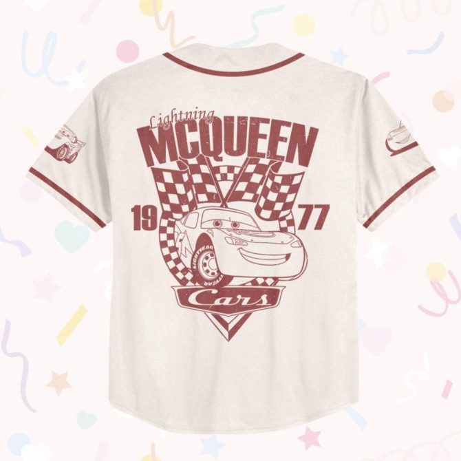 Custom Lightning Mcqueen Baseball Jersey For Kids, Youth & Adults - Personalized Gift! - Image 4