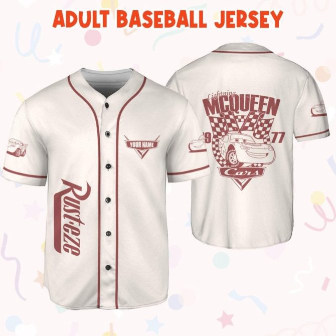 Custom Lightning Mcqueen Baseball Jersey For Kids, Youth & Adults - Personalized Gift! - Image 7