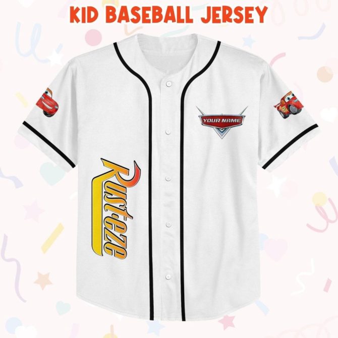 Custom Lightning Mcqueen Baseball Jersey For Kids/Adults - Personalize Your Own! - Image 3