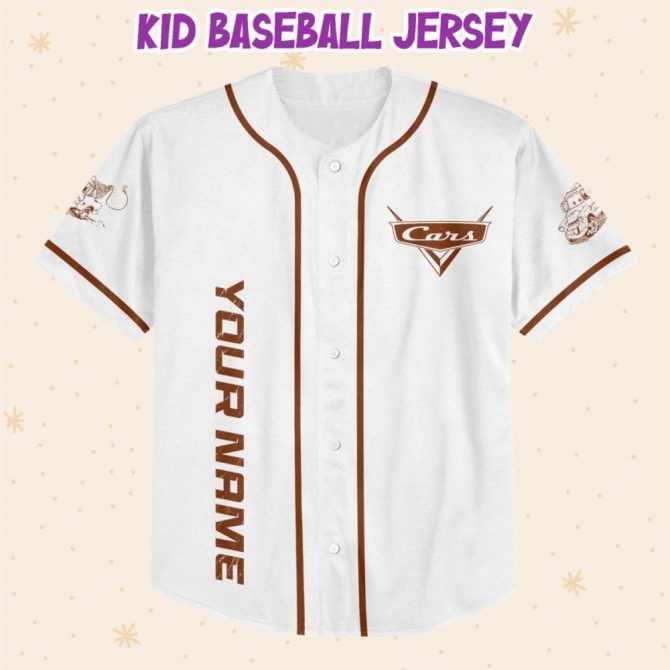 Customizable Kids/Youth/Adult Tow Mater Baseball Jersey – Add Name & Number! - Image 3