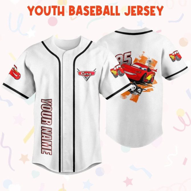 Custom Cars Baseball Jersey - Kids, Youth & Adults - Personalize Your Name! - Image 6