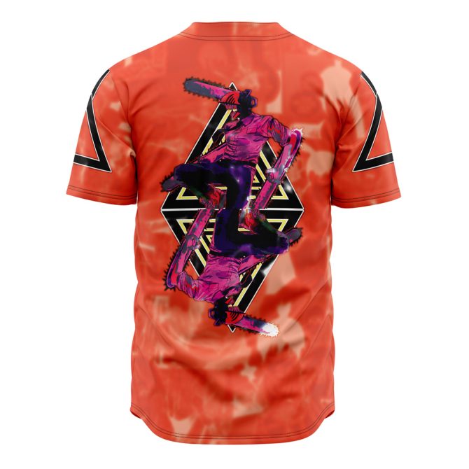 Chainsaw Man Anime Baseball Jersey - Bold Red Graphic Shirt For Fans - Image 2