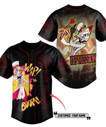 Customizable Graphic Baseball Jersey - Bold Animated Design, Perfect For Fans!