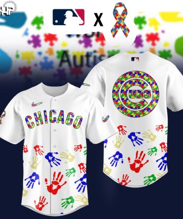 Chicago Cubs Autism Awareness Jersey – Colorful Handprint Design, Mlb Official Gear