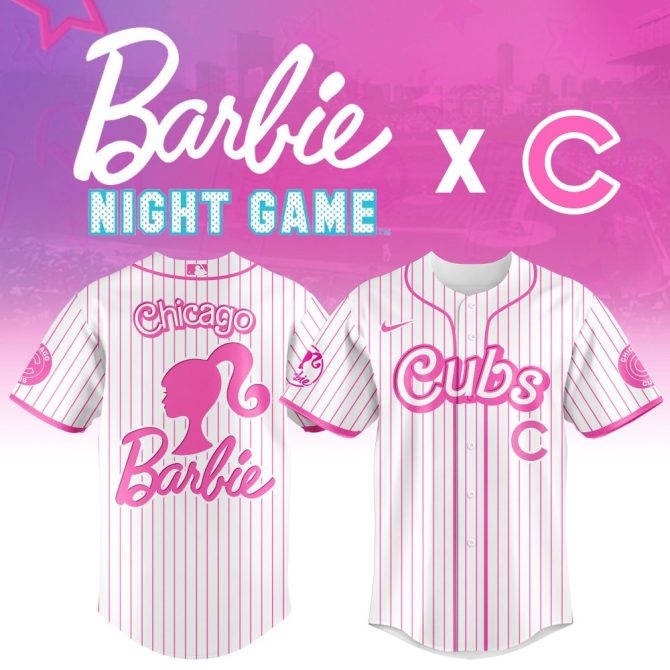 Barbie Night Game Cubs Jersey - Limited Edition Pink Stripes, Chicago Style! Perfect Gift For Fans!
