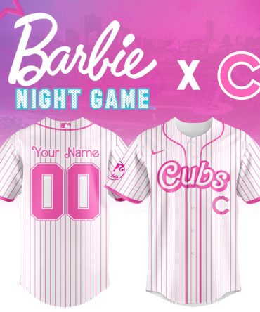 Custom Barbie Night Game Cubs Jersey - Personalized Pink Stripes - Limited Edition