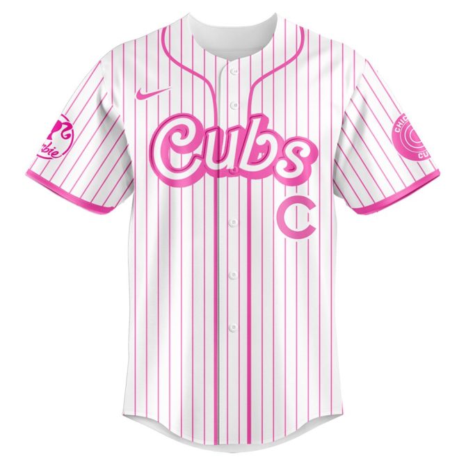 Custom Barbie Night Game Cubs Jersey - Personalized Pink Stripes - Limited Edition - Image 2