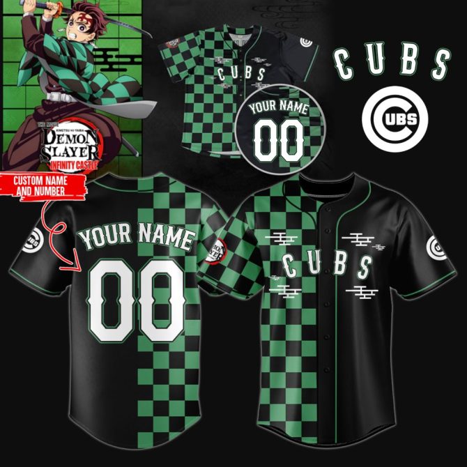 Custom Demon Slayer Infinity Castle Cubs Jersey – Add Name & Number!