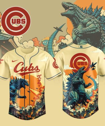 Exclusive Cubs Jersey: Vintage Godzilla Design – Limited Edition Fan Gear!