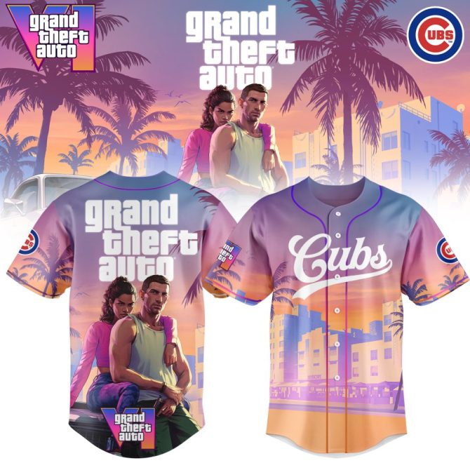 Exclusive Grand Theft Auto X Cubs Sunset Jersey - Limited Edition Gamer Apparel