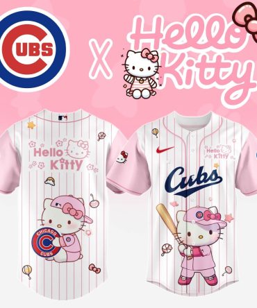 Hello Kitty X Cubs Pink Baseball Jersey - Cute & Sporty Fan Gear For Kids & Adults