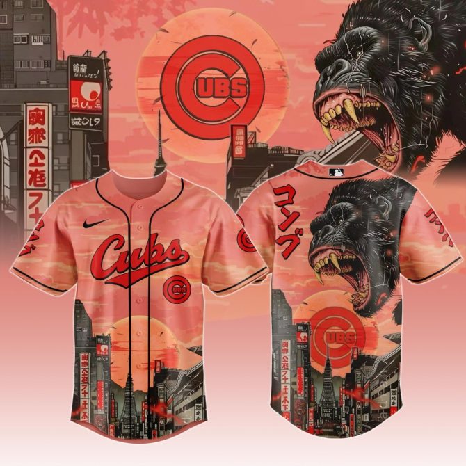 Bold Cubs Cityscape & Gorilla Design Jersey – Unique Urban Fanwear
