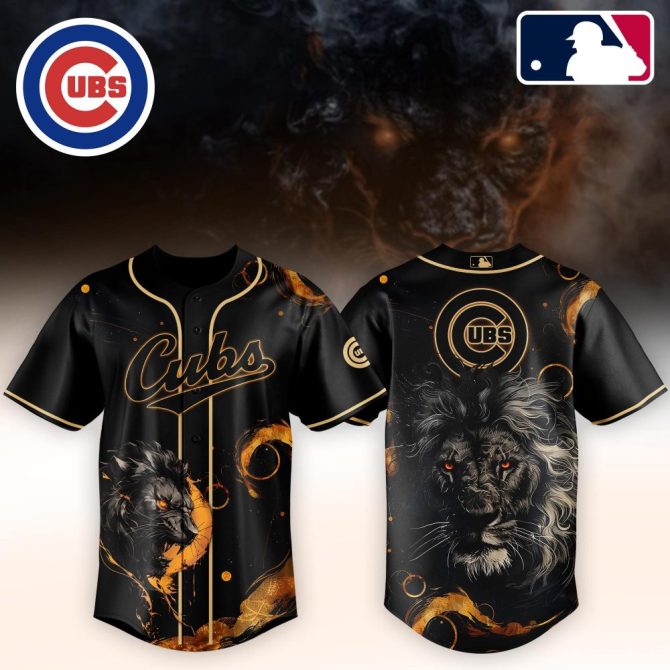 Limited Edition Cubs Lion Jersey – Bold Black & Gold Design For Fans