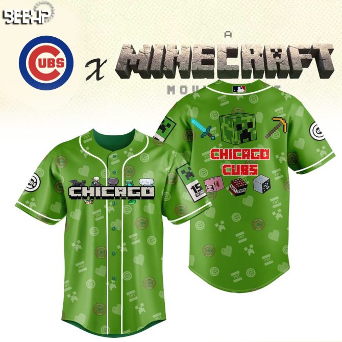 Limited Edition Chicago Cubs X Minecraft Jersey - Perfect For Fans & Gamers!