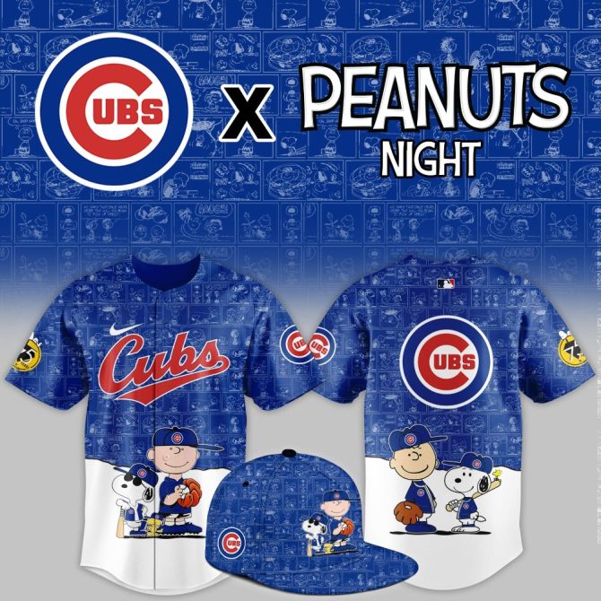 Exclusive Cubs X Peanuts Night Jersey & Cap Set – Limited Edition Fan Gear!