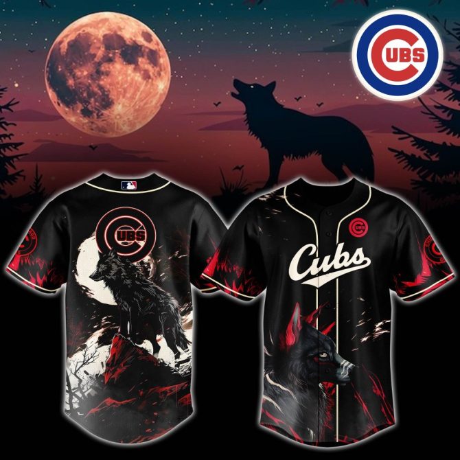 Limited Edition Cubs Wolf Moon Baseball Jersey - Eye-Catching Design For Fans