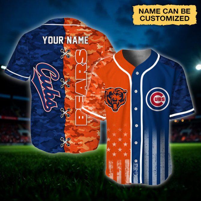 Custom Name Chicago Cubs Bears Camo Jersey – Personalized Sports Fan Gear