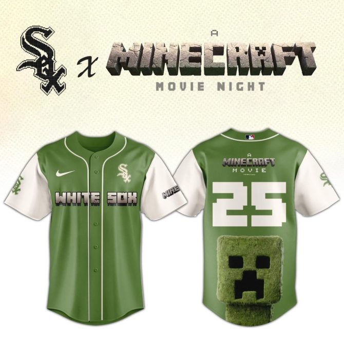 Limited Edition White Sox X Minecraft Jersey – Perfect For Movie Night Fans!