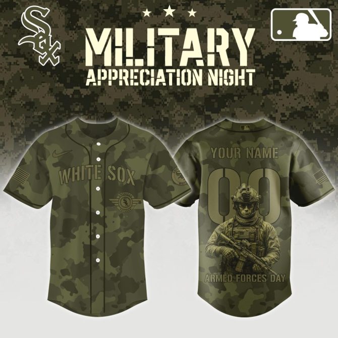 Custom White Sox Military Appreciation Jersey - Personalized Camo Design For Armed Forces Night