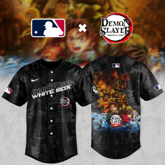 Limited Edition Chicago White Sox X Demon Slayer Baseball Jersey - Anime Fans Must-Have Gear!