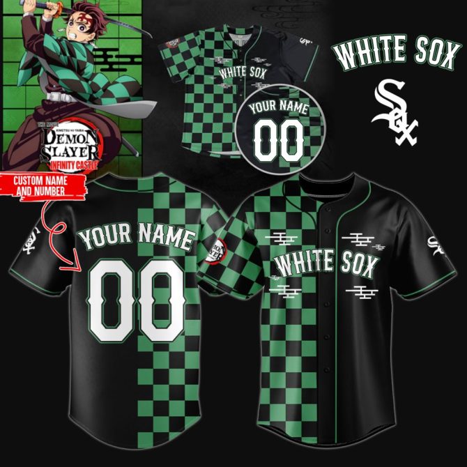 Custom Demon Slayer Baseball Jersey - Add Your Name & Number - White Sox Design