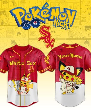 Custom Pokémon Night Baseball Jersey - White Sox Pikachu Design - Limited Edition