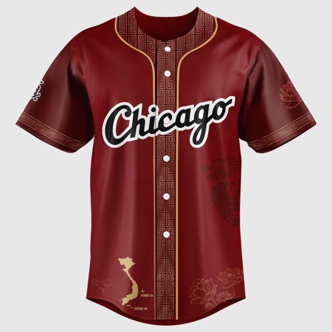Celebrate Vietnamese Heritage: Limited Edition Chicago Baseball Jersey - Unique Design & Premium Quality! - Image 2